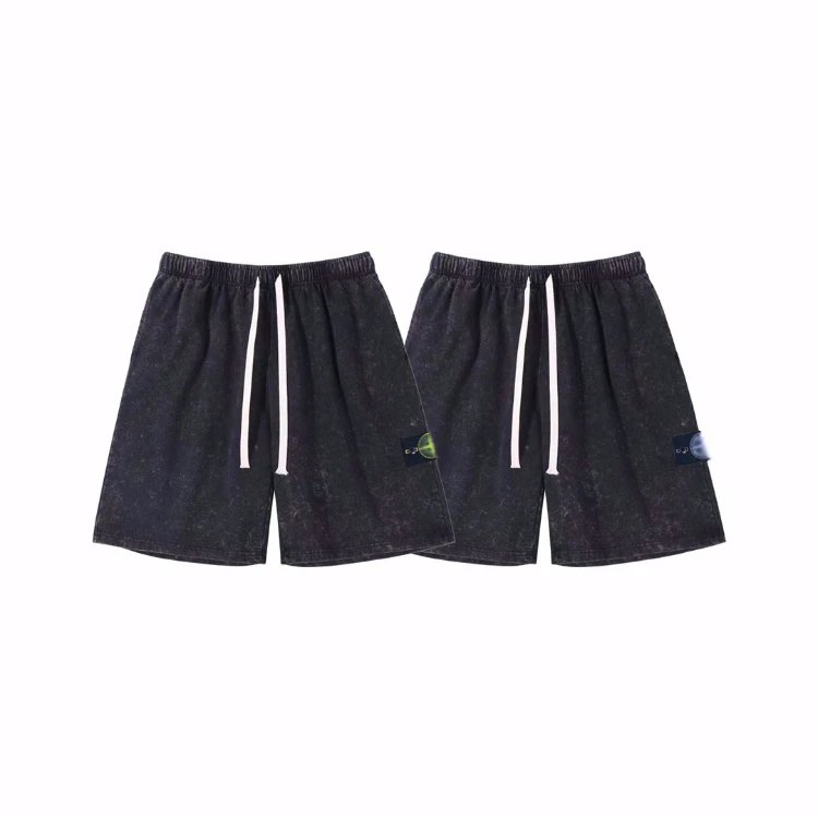 Stone Island Dust Color Treatment Fleece Shorts with badge