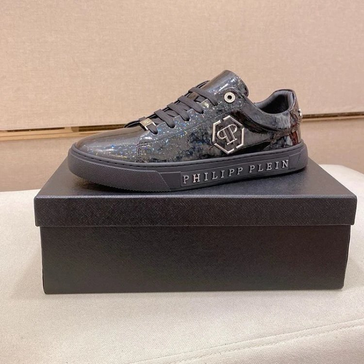 Philipp Plein Sneakers Low-top lace-up glossy with PP hexagon emblem — 3