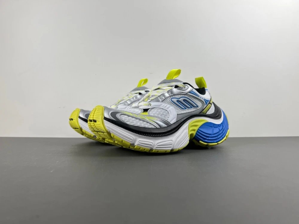 Balenciaga Sneakers Chunky Lace-Up — Silver, fluorescent green, blue