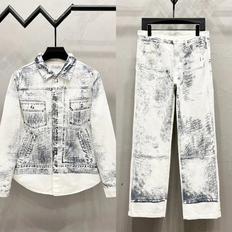 Celine Denim Shirt and Wide-Leg Jeans Set - 005066