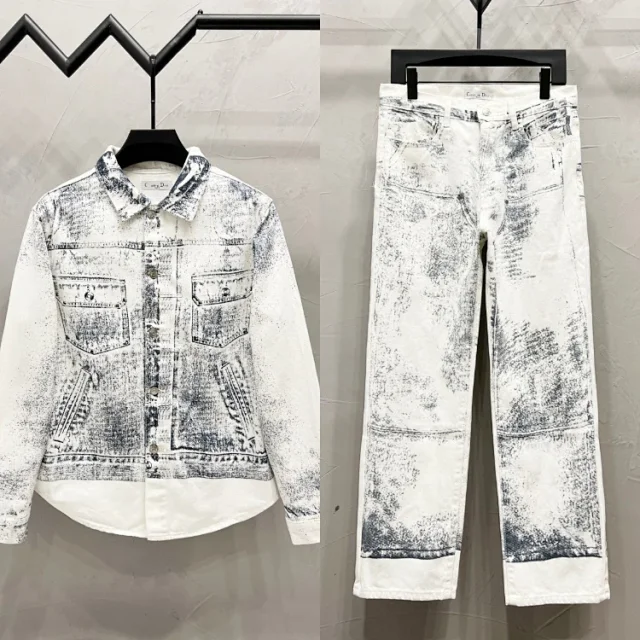 Unbranded Ink sketch print denim jacket and jeans product detail image 1