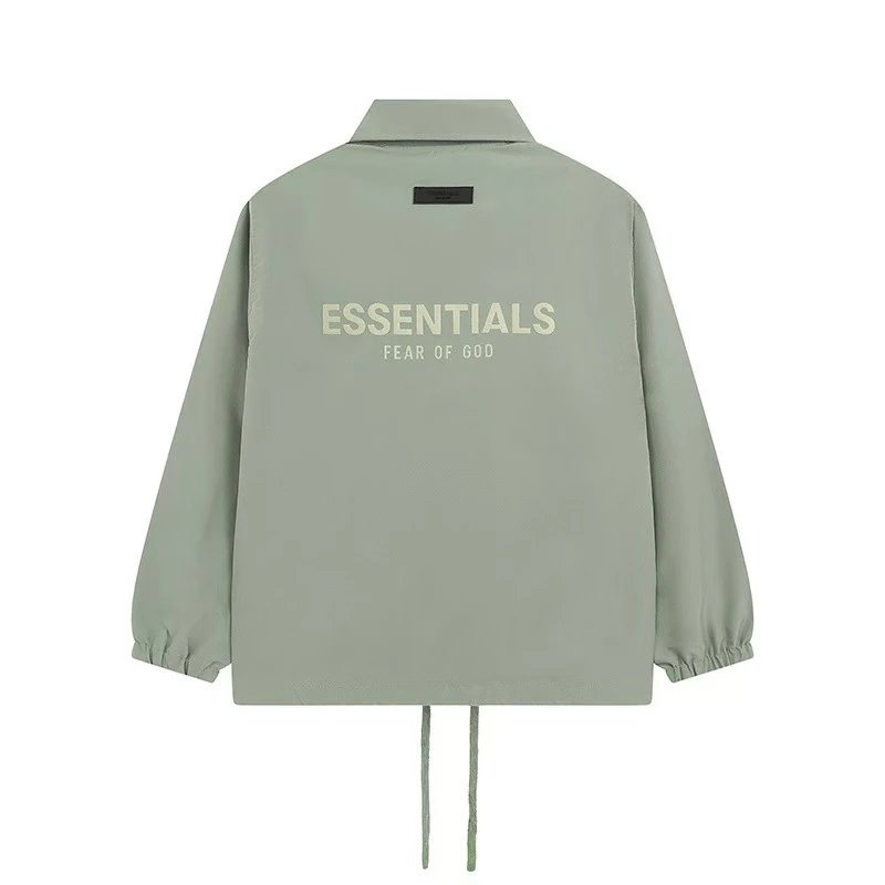 Fear of God Jackets ESSENTIALS 1977 Logo Coach Jacket — 739 Matcha Green