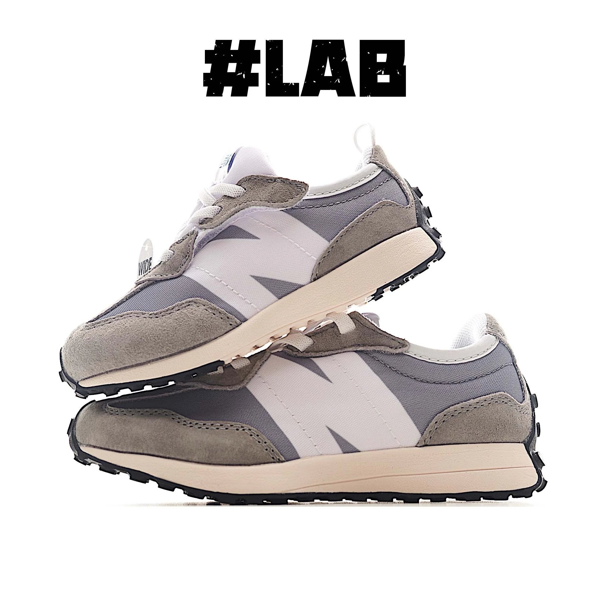 Unbranded Sneakers Wide-fit retro low-top with N side overlay — Grayish white