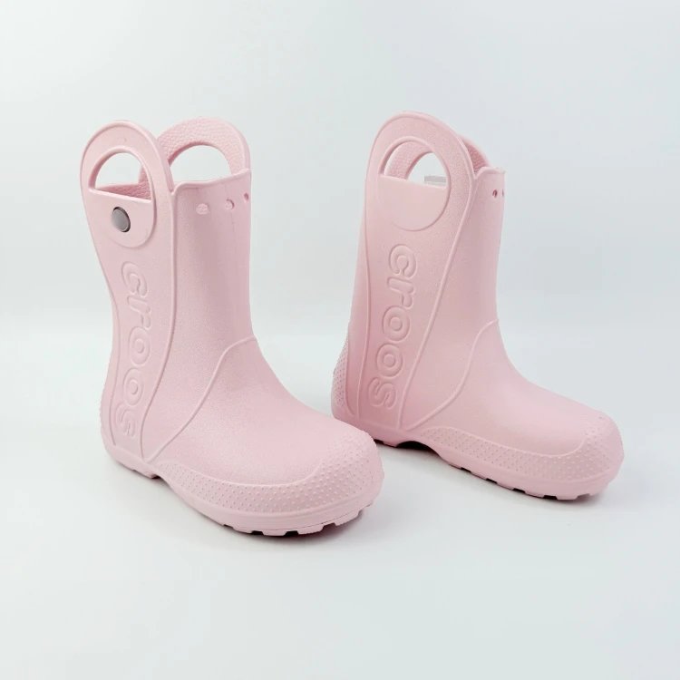 Crocs Handle It Rain Boot Pink Kids Boots - 5