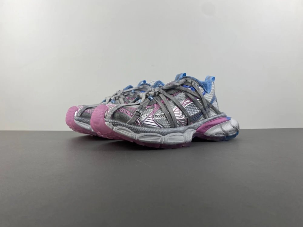 Balenciaga Sneakers Chunky Lace-Up — Silver-gray, powder pink, magnolia color