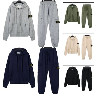 Stone Island Compass Patch Hoodie & Cargo Jogger Set [15 styles]