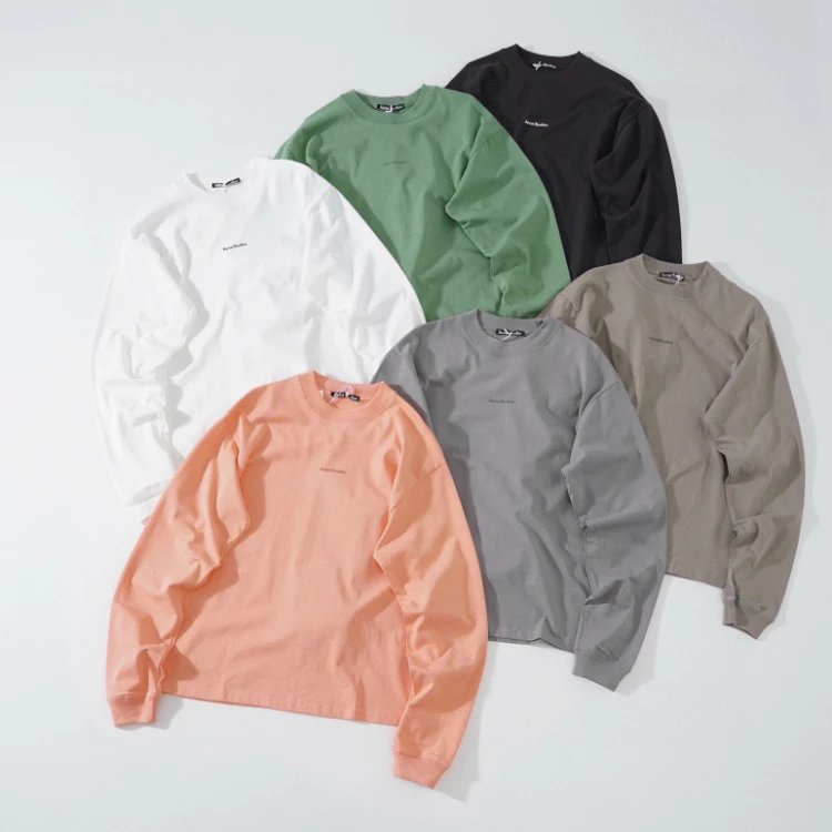 Acne Studios Minimalist Logo Long-Sleeve T-Shirt Collection - 007432