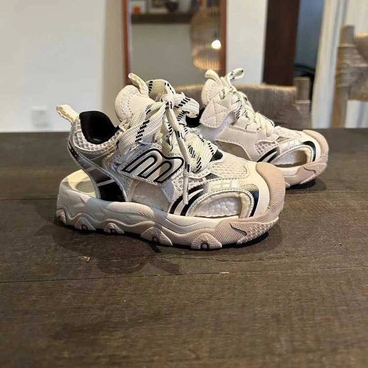 Unbranded Sneakers 4222 Chunky Mesh Lace-Up — white