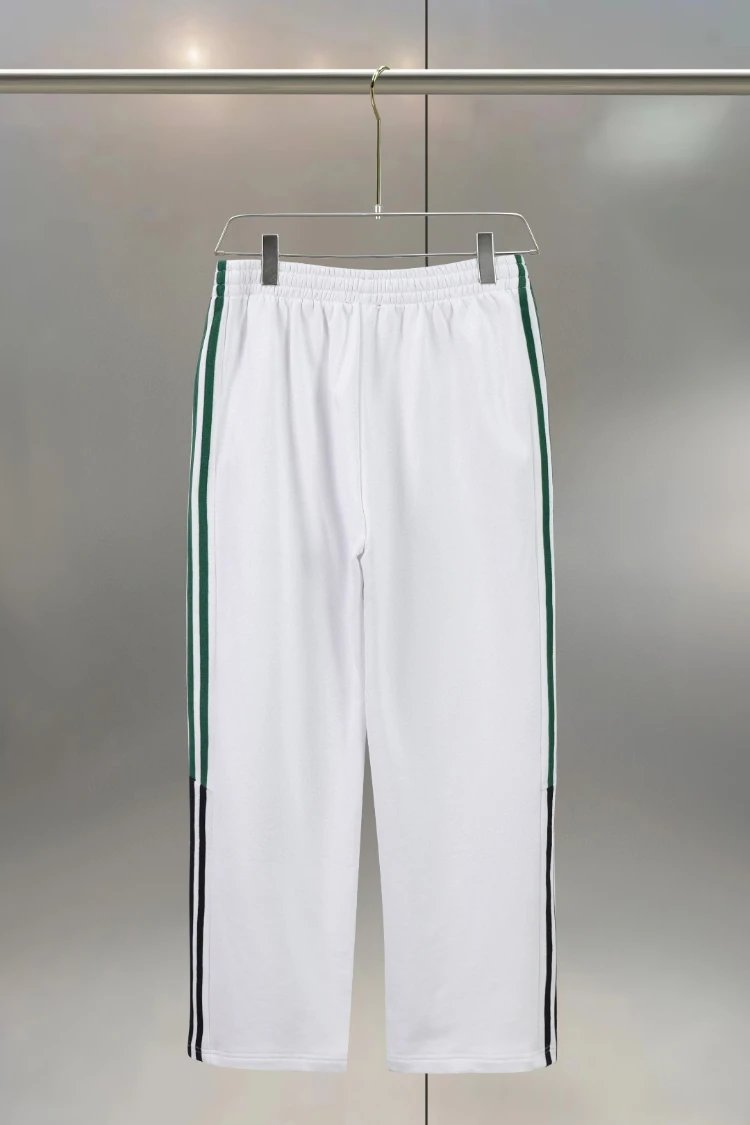 Unbranded Trousers Straight-leg striped track pants with elastic waistband image 7