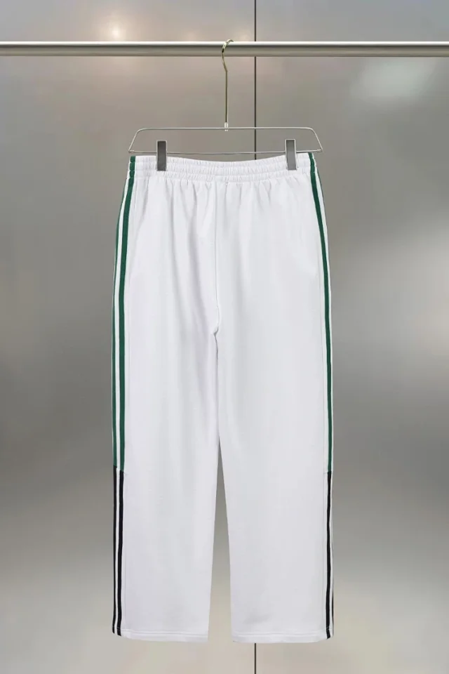 Unbranded Trousers Straight-leg striped track pants with elastic waistband product detail image 7