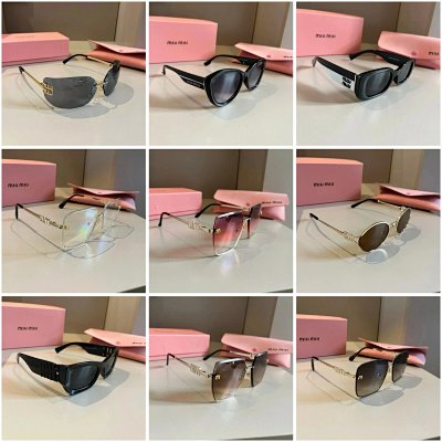 Miu Miu Logo-Embellished Sunglasses [40 styles]