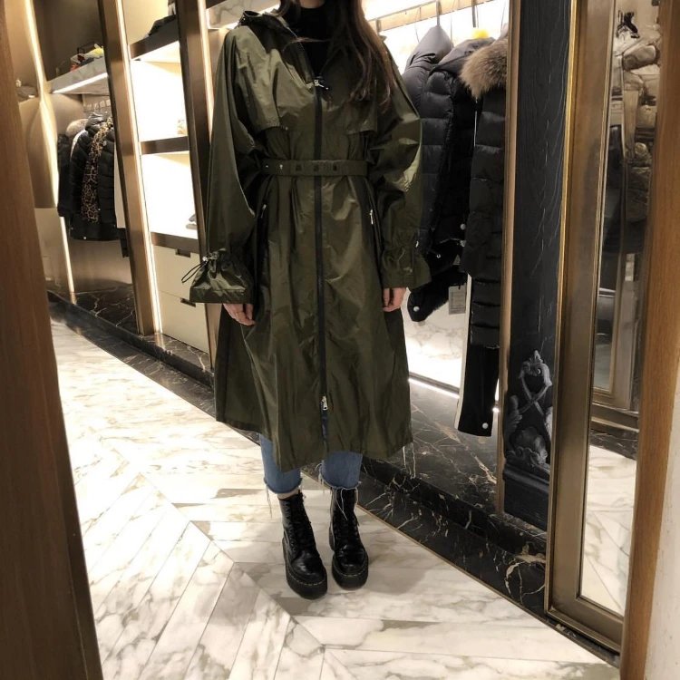 Unbranded Coats Hooded long zip-up coat with drawstring waist and cuffs image 8
