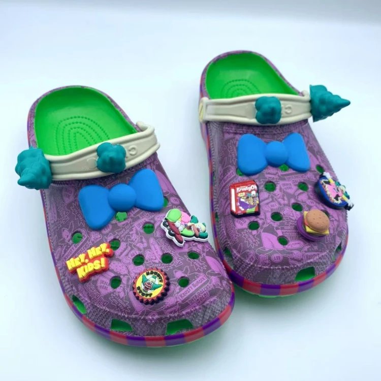 Crocs x The Simpsons Clog Purple Stripe with Character Jibbitz Sandals - 5