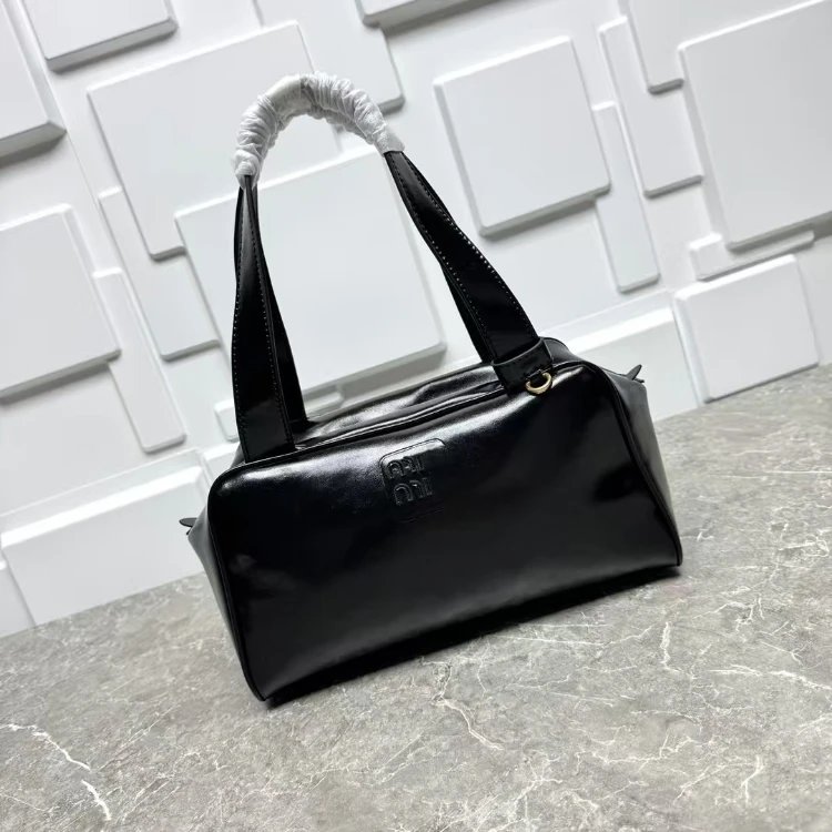 Unbranded Handbags Bowling Bag with Double Handles — Black