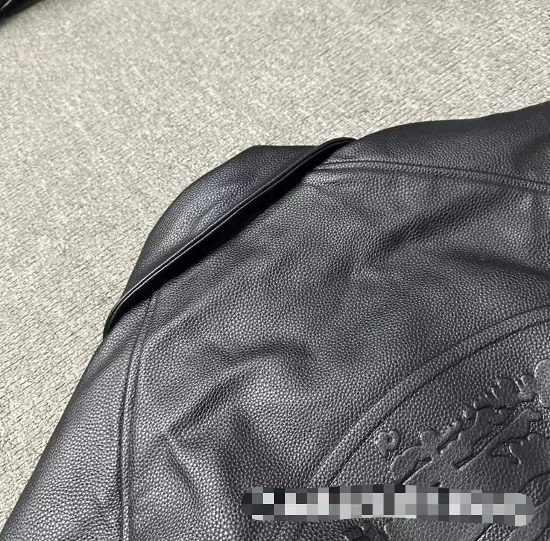 Human Made Jackets Leather varsity jacket with striped rib-knit trim image 7