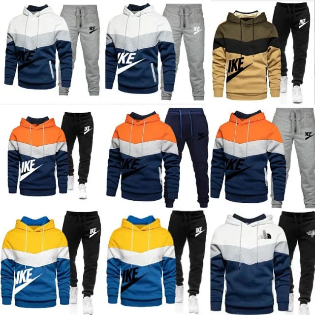 Unbranded Tracksuits Colour-Block Hooded Tracksuit product detail image 1