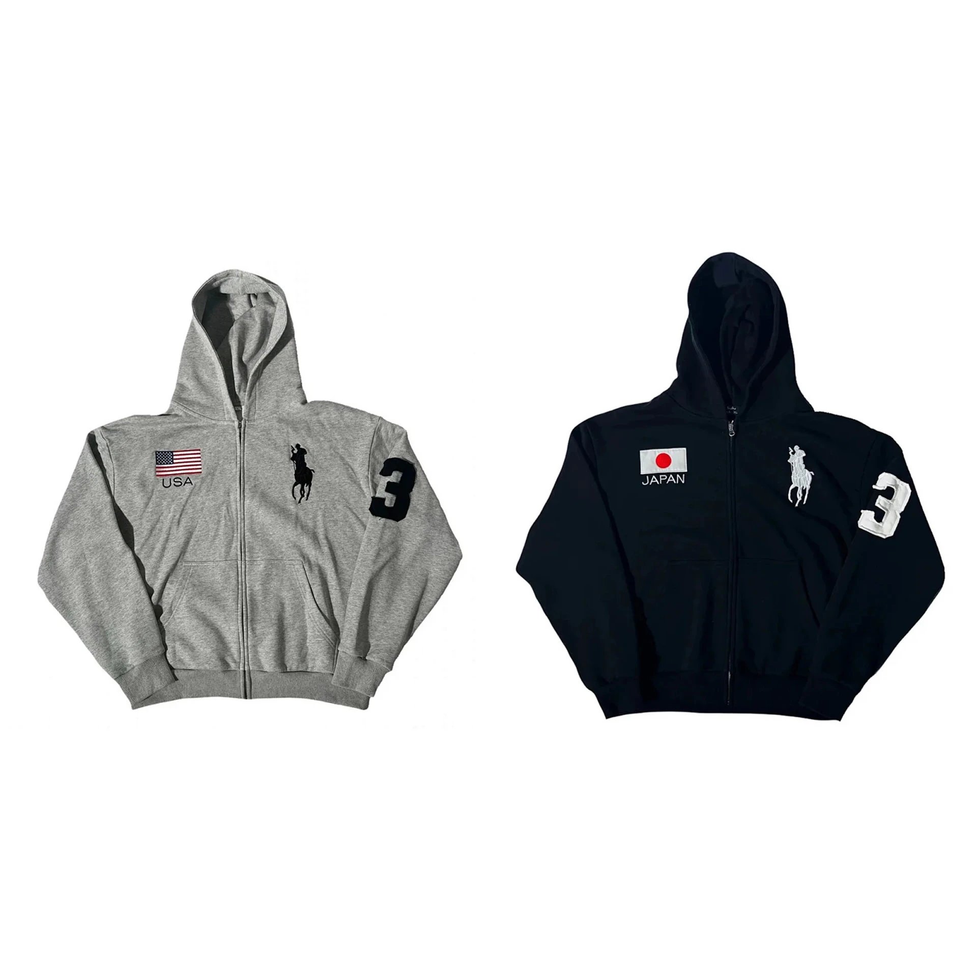 Polo Ralph Lauren Big Pony Flag Zip Hoodie Collection - 006230
