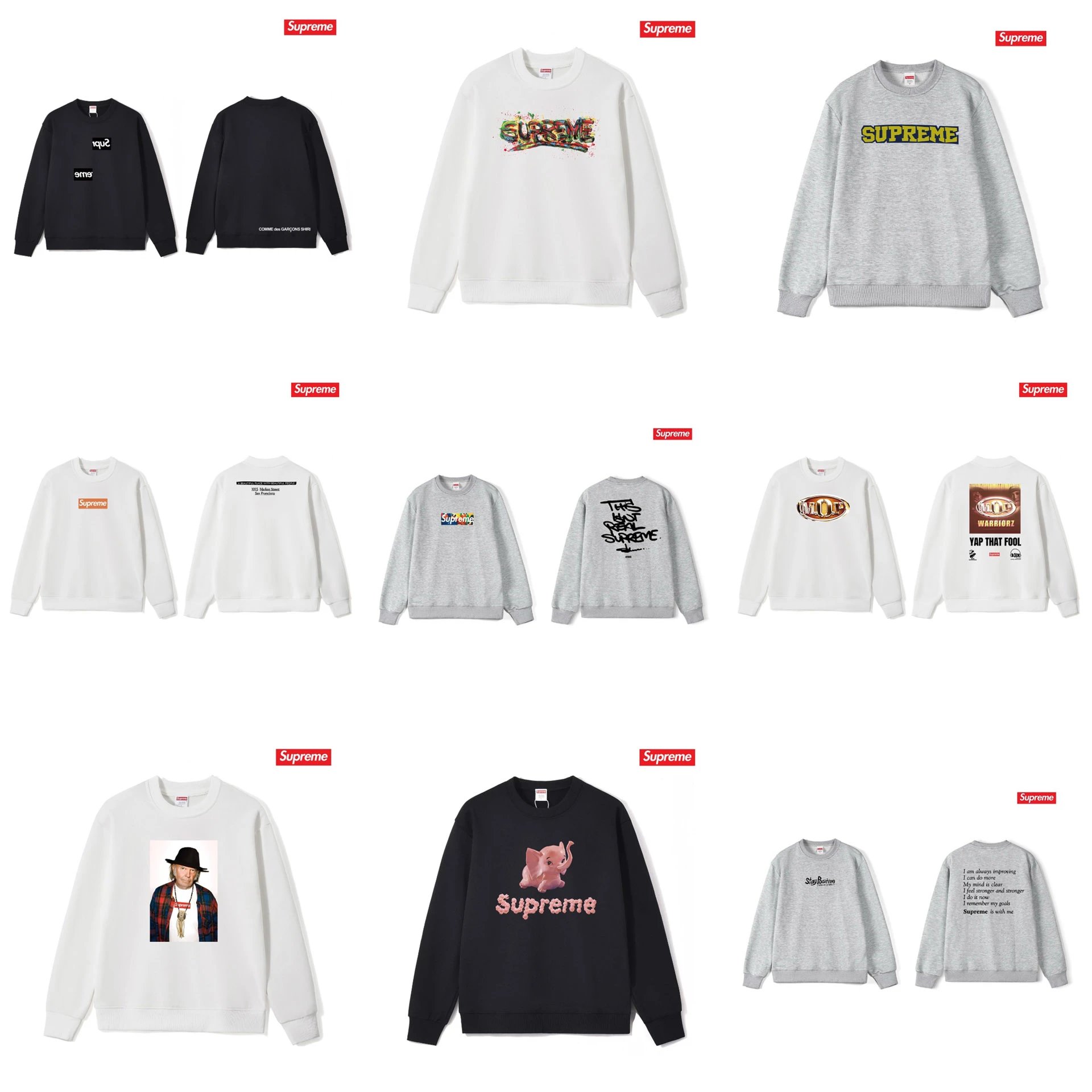 Supreme Crewneck Sweatshirts [38 styles] OrientDig Spreadsheet Find