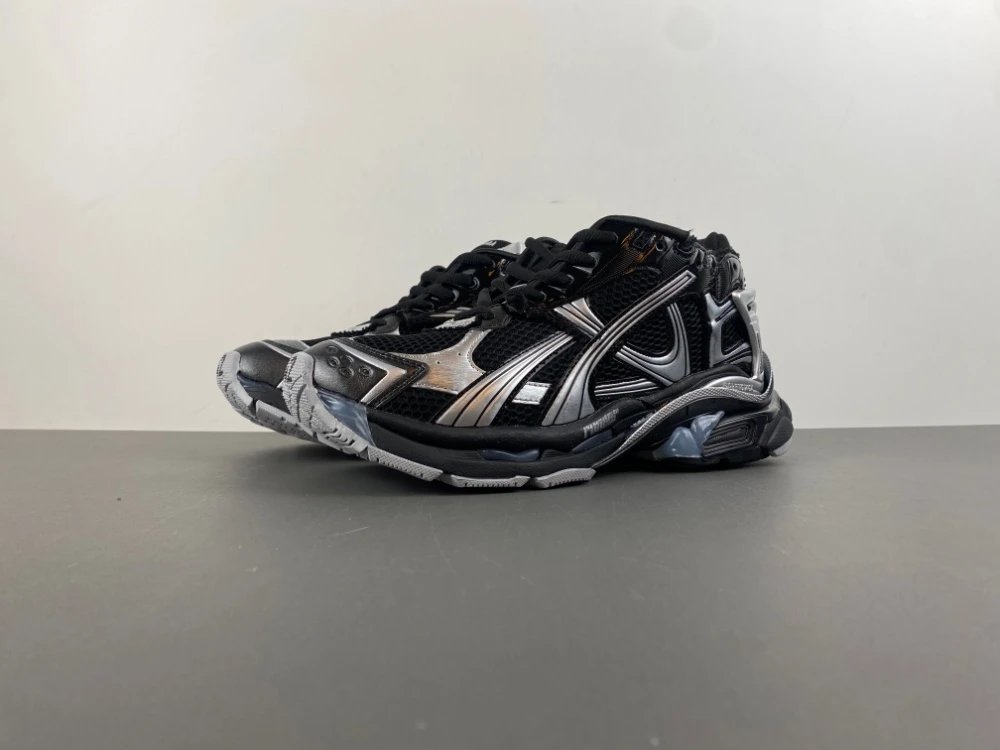 Balenciaga Sneakers Chunky Lace-Up — Black silver gray