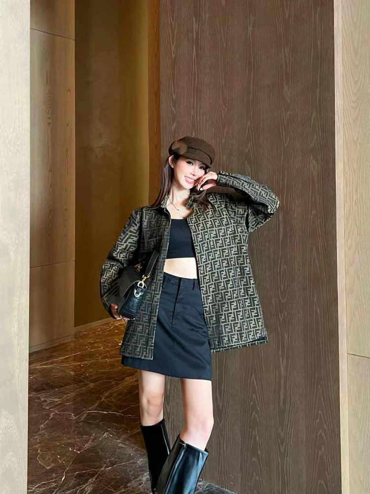 Fendi Jackets FF jacquard belted jacket image 3
