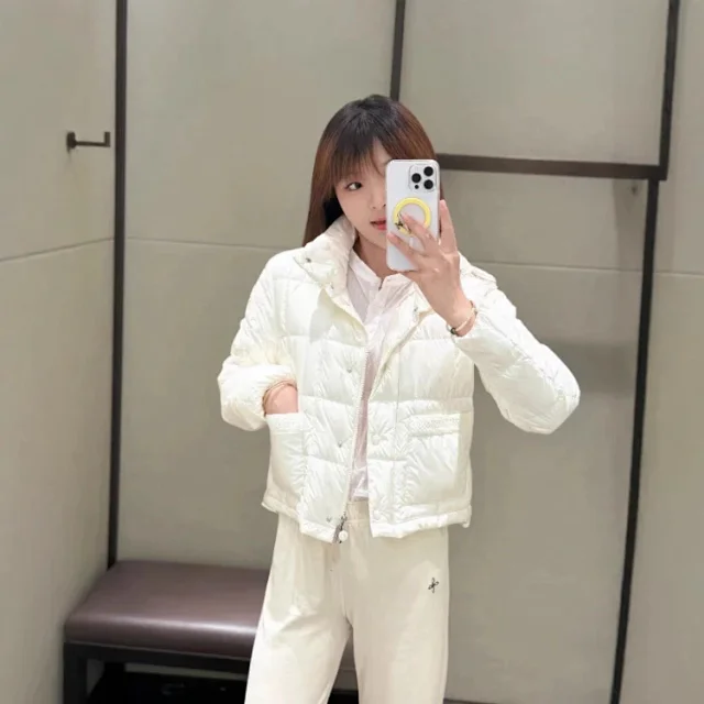 Moncler Down Jackets Quilted high-neck jacket with front patch pockets product detail image 4