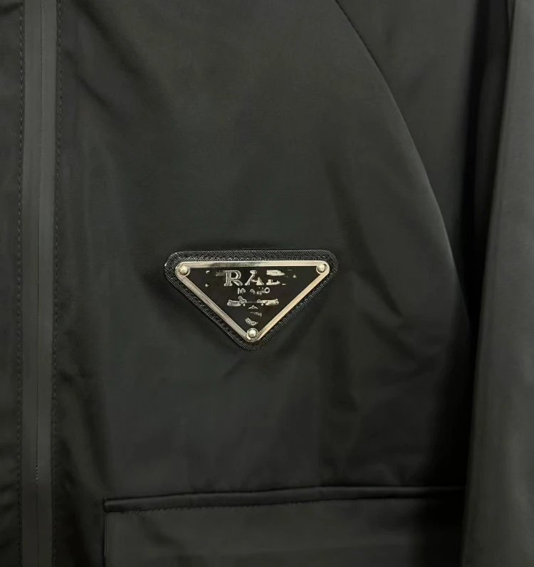 Prada Jackets Hooded zip utility jacket with triangle logo plaque image 6