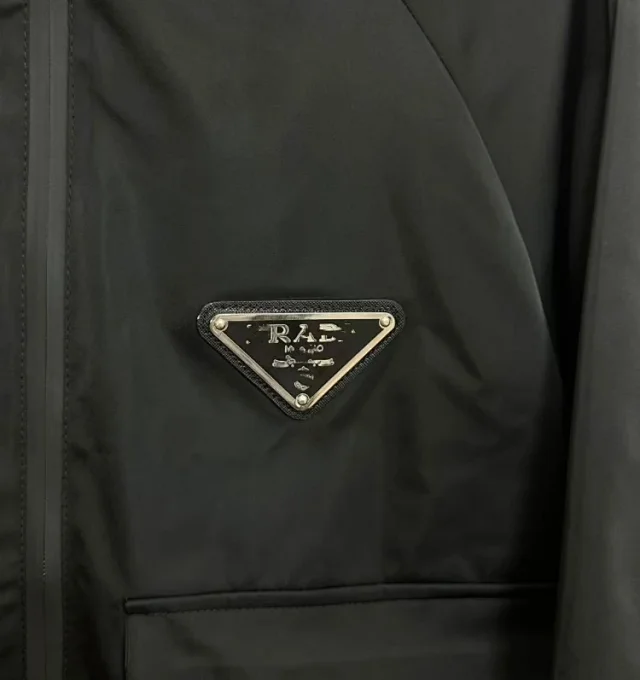 Prada Jackets Hooded zip utility jacket with triangle logo plaque product detail image 6