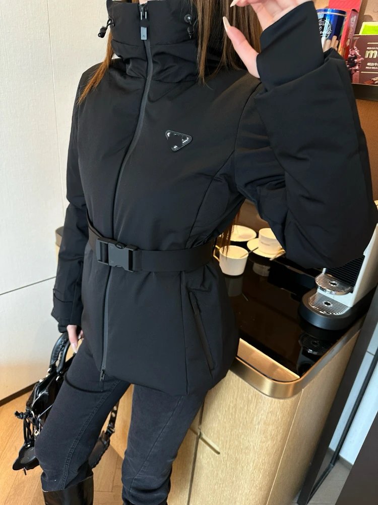Unbranded Jackets Hooded belted padded ski jacket image 3