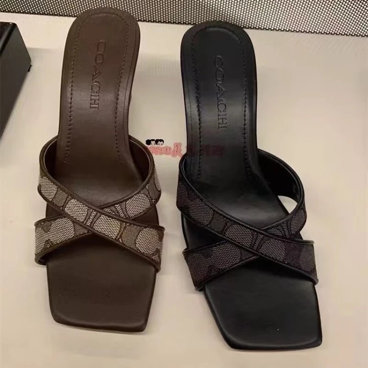 Coach Signature Cross-Strap Mule Sandals - 004721