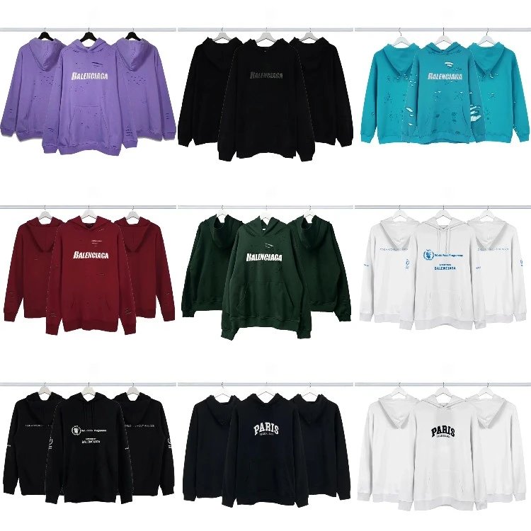 Balenciaga Distressed Logo Hoodie