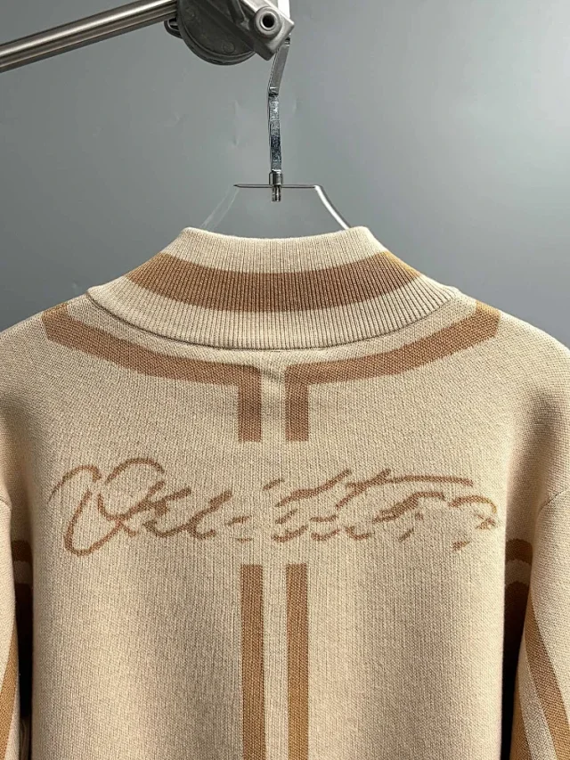 Unbranded Knitwear 5481 Zip-Up Mock-Neck Knit Cardigan product detail image 6