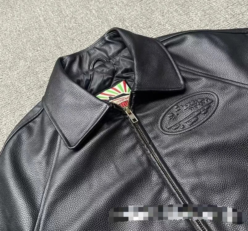 Human Made Jackets Leather varsity jacket with striped rib-knit trim image 4