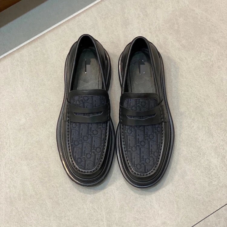 Dior Leather Shoes Monogram Panel Lug-Sole Loafers — 2
