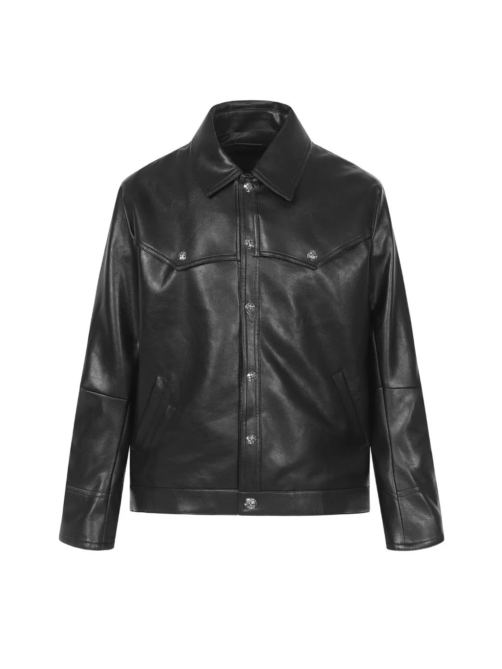 Chrome Hearts Heavy Leather Western Trucker Jacket - 006099