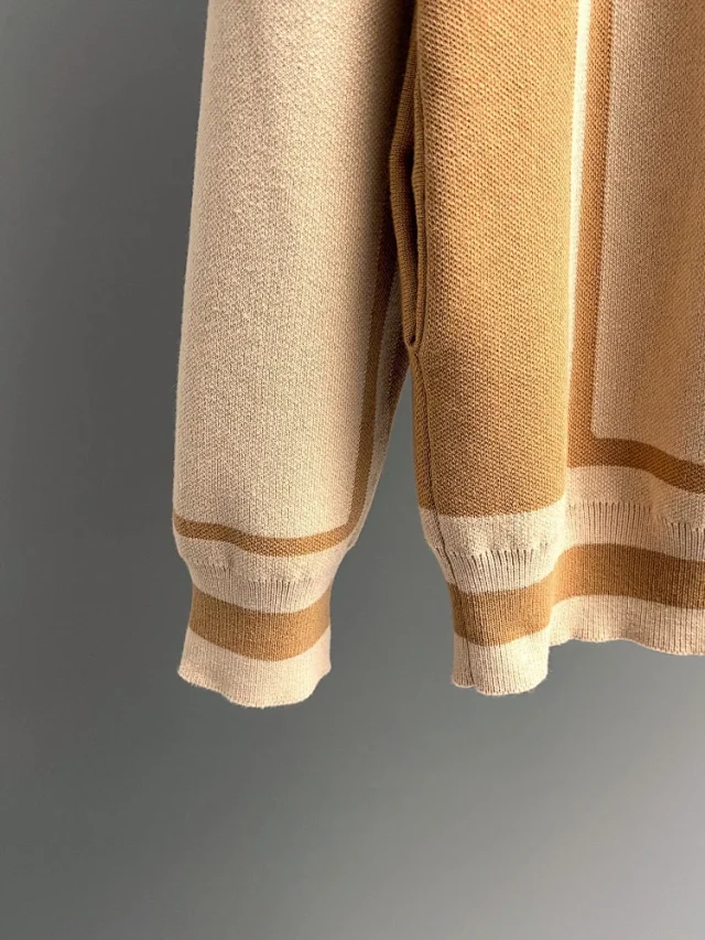 Unbranded Knitwear 5481 Zip-Up Mock-Neck Knit Cardigan product detail image 5