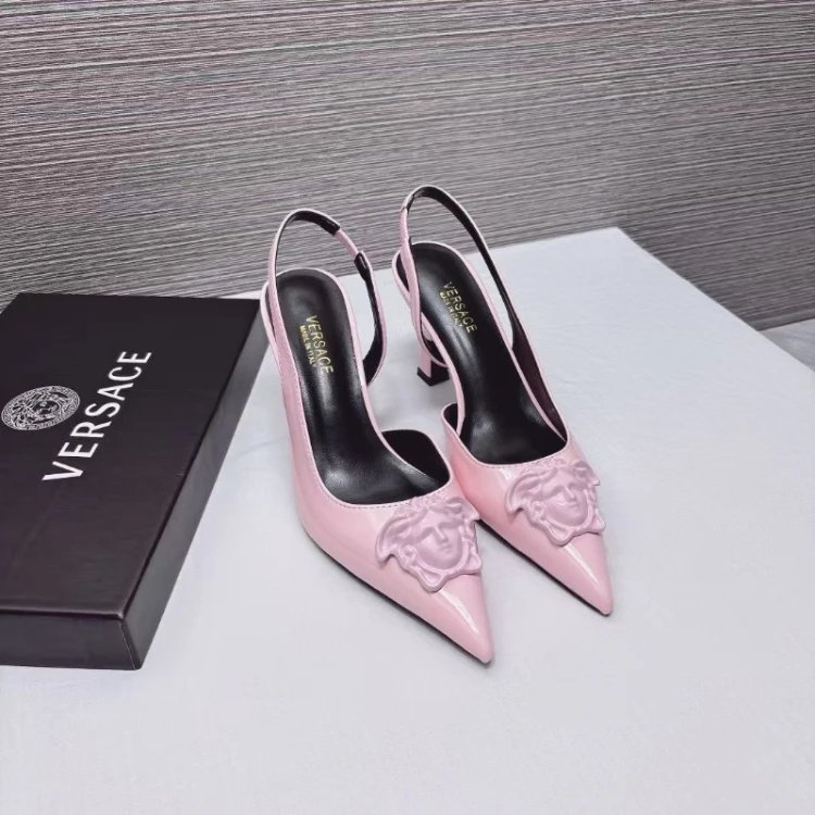 Versace High Heels Pointed-Toe Medusa Slingback Pumps image 5