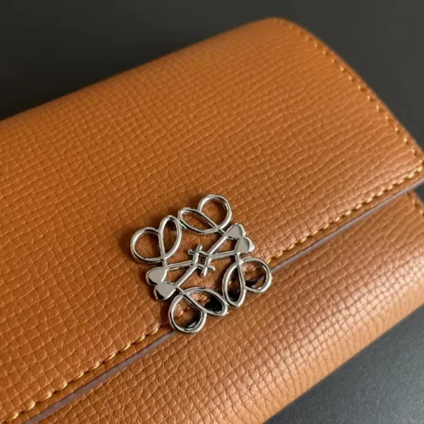 Loewe Puzzle Mini Wallet Cognac Leather Short Wallet - 5