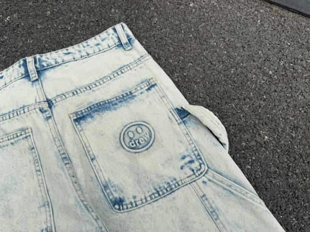 drew house Jeans Distressed wide-leg with raw hems product detail image 5