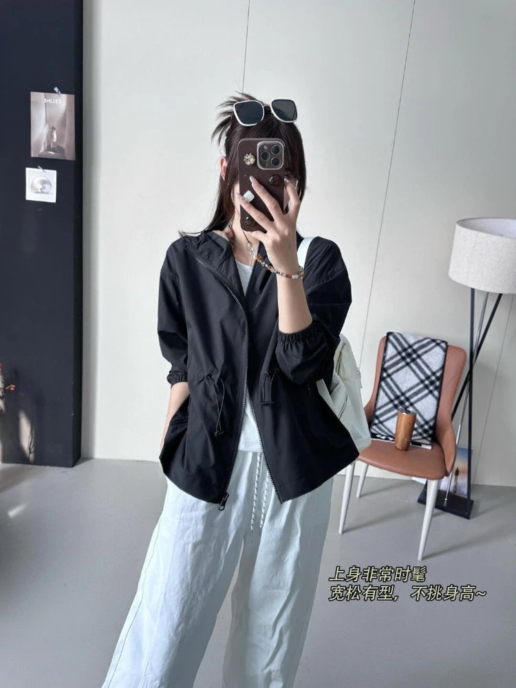 Unbranded Jackets Hooded Drawstring Zip Jacket image 5