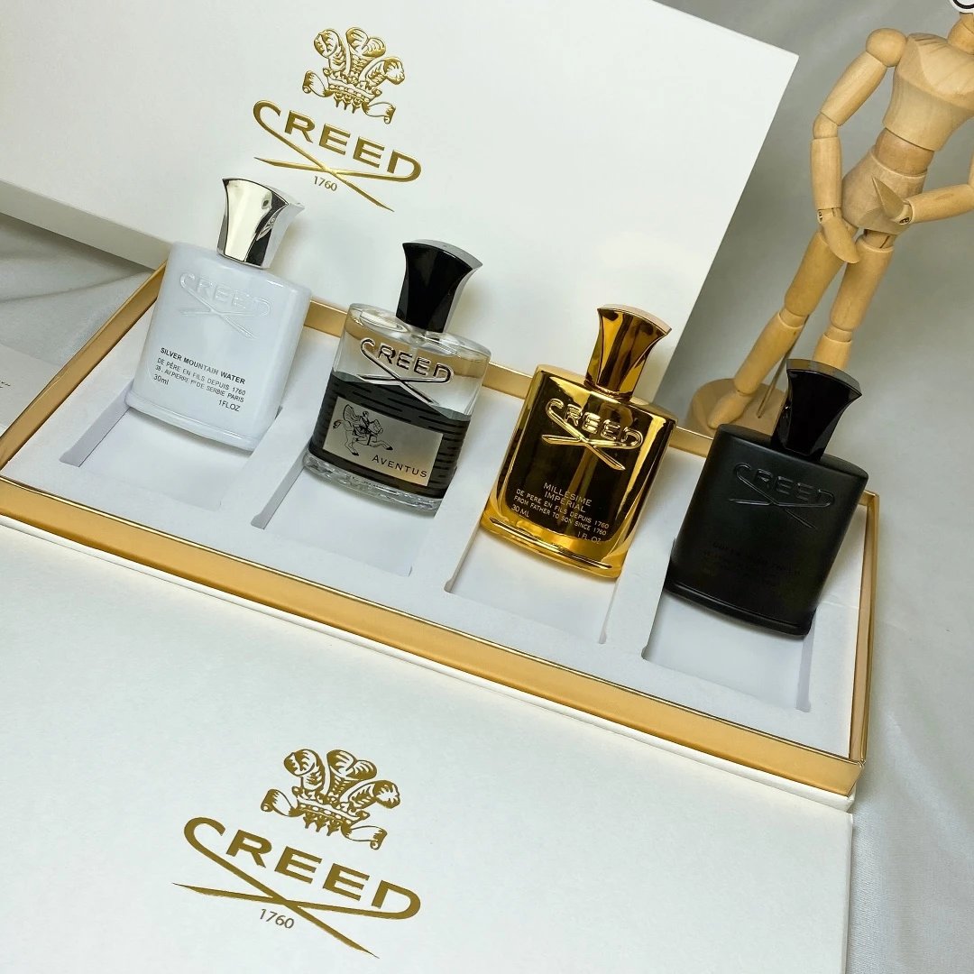 Creed Mini Perfume Set Silver Mountain Water, Aventus, Millesime Imperial, Green Irish Tweed - 5