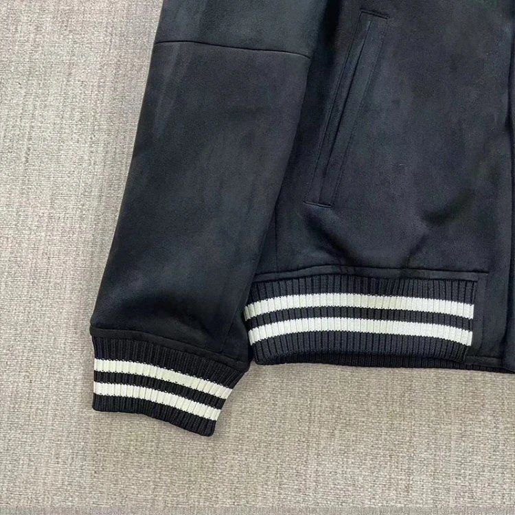 Unbranded Jackets Varsity Jacket with Embroidered Four-Point Floral Emblem image 2