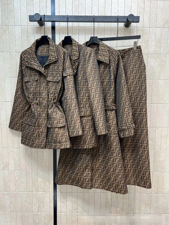 Fendi FF Logo Jacket and Skirt Set