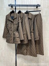 Fendi FF Monogram Jacket & Skirt Set [4 styles]