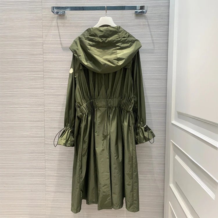 Unbranded Coats Hooded long zip-up coat with drawstring waist and cuffs image 7