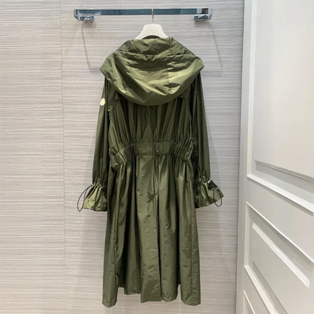 Unbranded Coats Hooded long zip-up coat with drawstring waist and cuffs product detail image 7