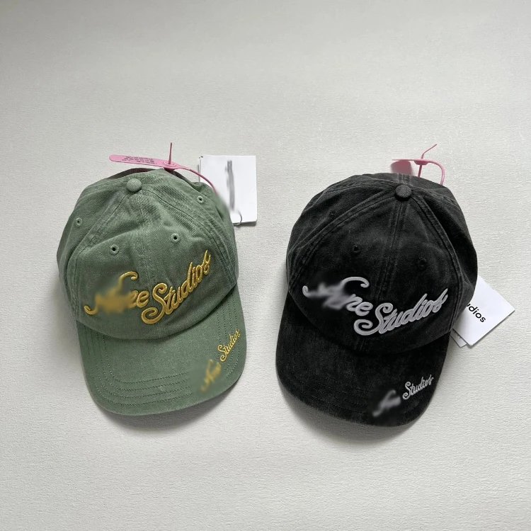 Acne Studios script Logo-Embroidered Cotton Baseball Caps - 007680