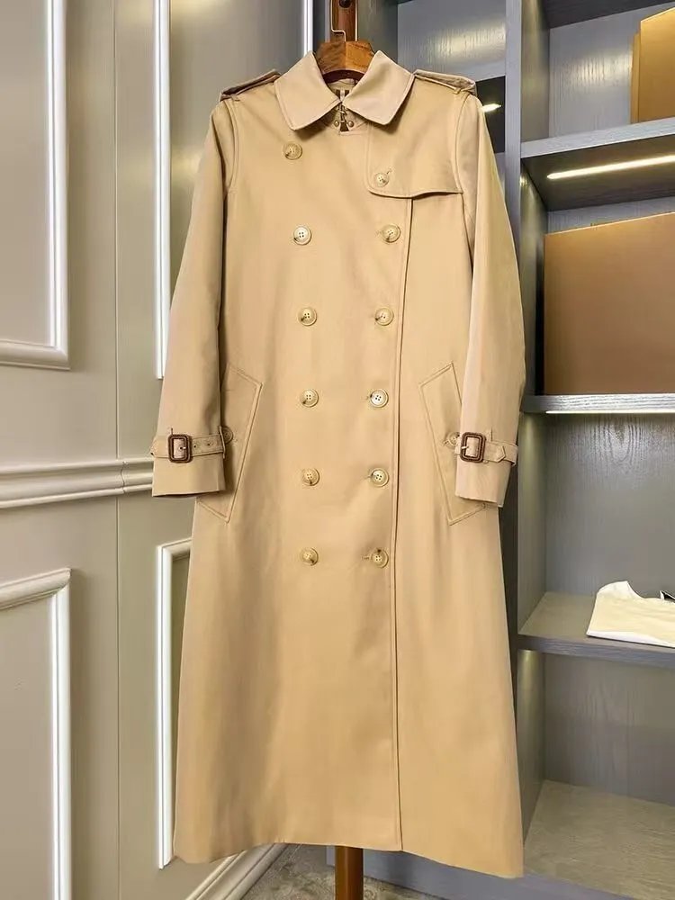 Unbranded Coats Double-Breasted Belted Long Trench Coat image 3
