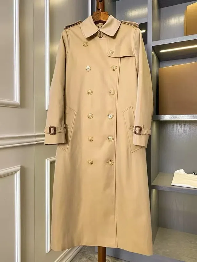 Unbranded Coats Double-Breasted Belted Long Trench Coat product detail image 3