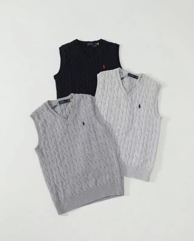 Polo Ralph Lauren Cable Knit V-Neck Sweater Vest [3 styles]