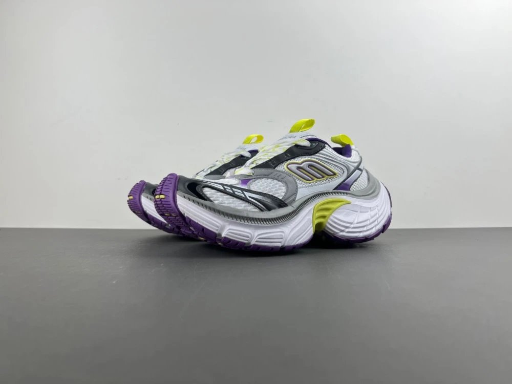 Balenciaga Sneakers Chunky Lace-Up — Silver, purple, black, fluorescent green
